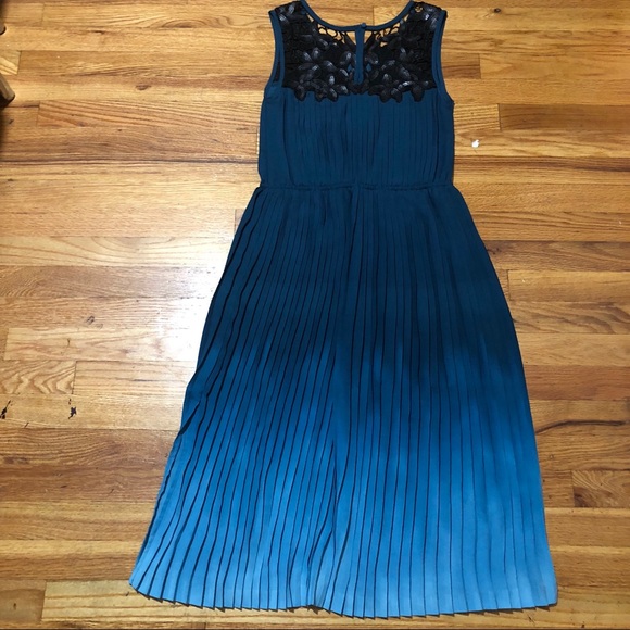 New Anthropologie Cerulean Depths Midi Dress Small - Picture 5 of 6